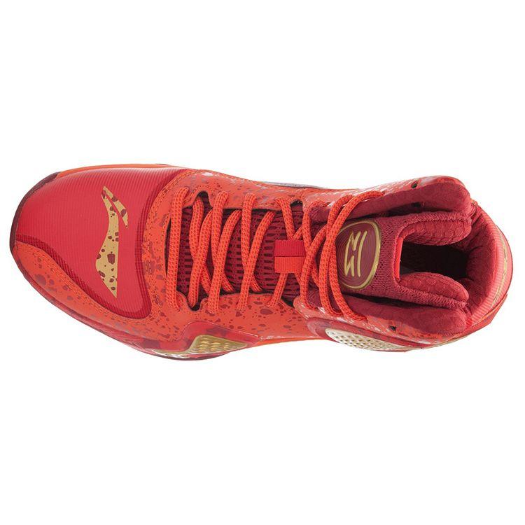 Li Ning Phantom 1 Shock Absorbing High Top Basketball Shoes Unisex Basketball Shoes Red Yellow ABAL001-2