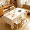 Tablecloth for Rectangle Table, Cream Style Pure Color Tablecloth, Waterproof Oil-Proof PEVA Table Cover for Coffee Tables Dorm Desks Photo