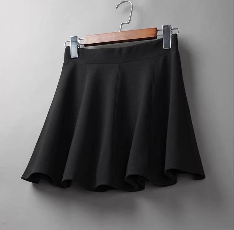 

Женская миди-юбка А-силуэта с эластичной высокой талией, защитой от просвечивания, классического черного цвета для весны, осени и зимы. XL [Recommended 119-130 lbs]