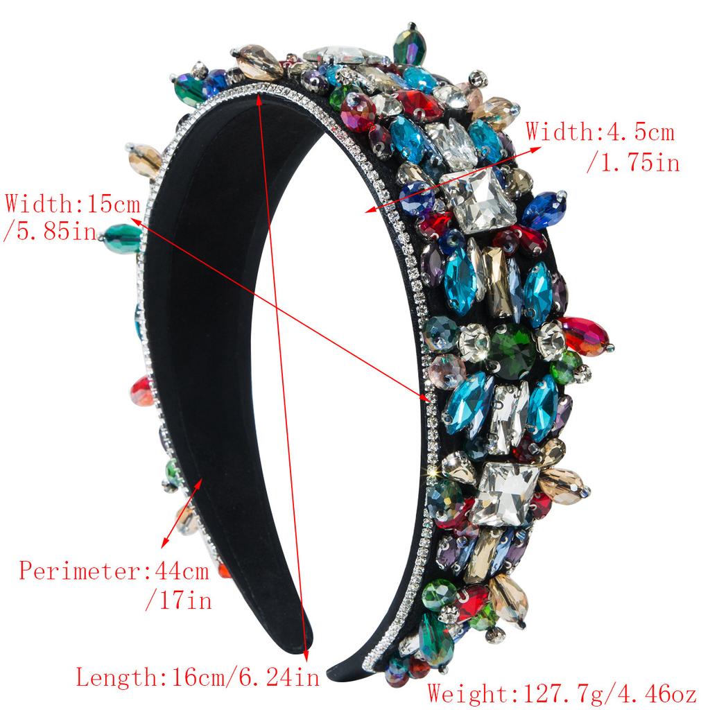 Korean Luxury Full Diamond Crystal Women's Headband Heavy Craft Hand-Beaded Glass Diamonds High Quality Banquet Hair Accessory
