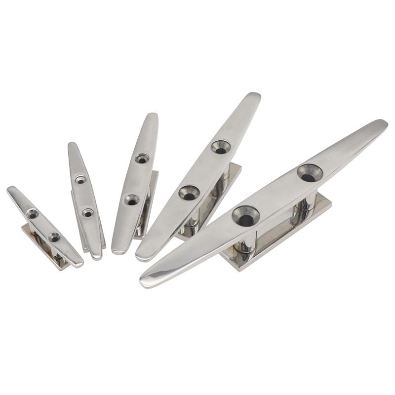 4/5/6/8/10 Zoll Niedrige Flache Klampe 316 Edelstahl Poliert Combo Mooring Klampe Für Marine boot Deck Seil Krawatte Yacht Zubehör