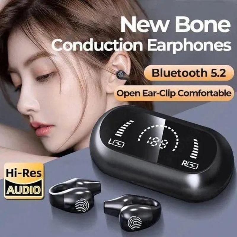 1Pair Wireless Ear Clip Bone Conduction Headphones Bluetooth Wireless Clip On Open Ear Headphones Earbuds Earclip Bone Conduction Earbuds Head Set
