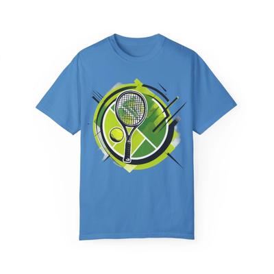 T-shirt Tinta in Capo Vibe Tennis, Maglietta Sportiva per Amanti del Tennis, Regalo per Sportivi