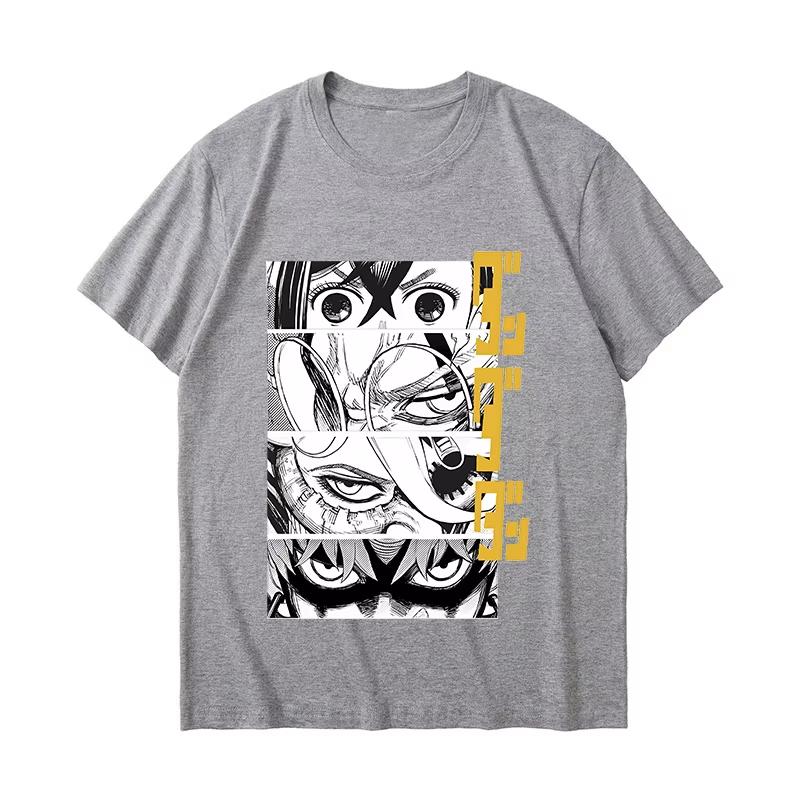 2026 new Anime Eyes Panel Graphic TShirt Manga Panel Art Vintage Washed Streetwear Oversized Cotton Tee for Unisex Women