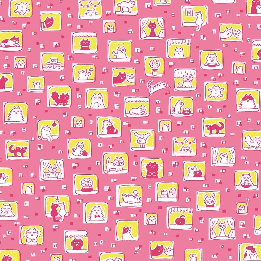 Toyo Origami Colorful Chiyogami 15cm 8 40 5187 Cat-Filled Paper, square, patterns, sheets,