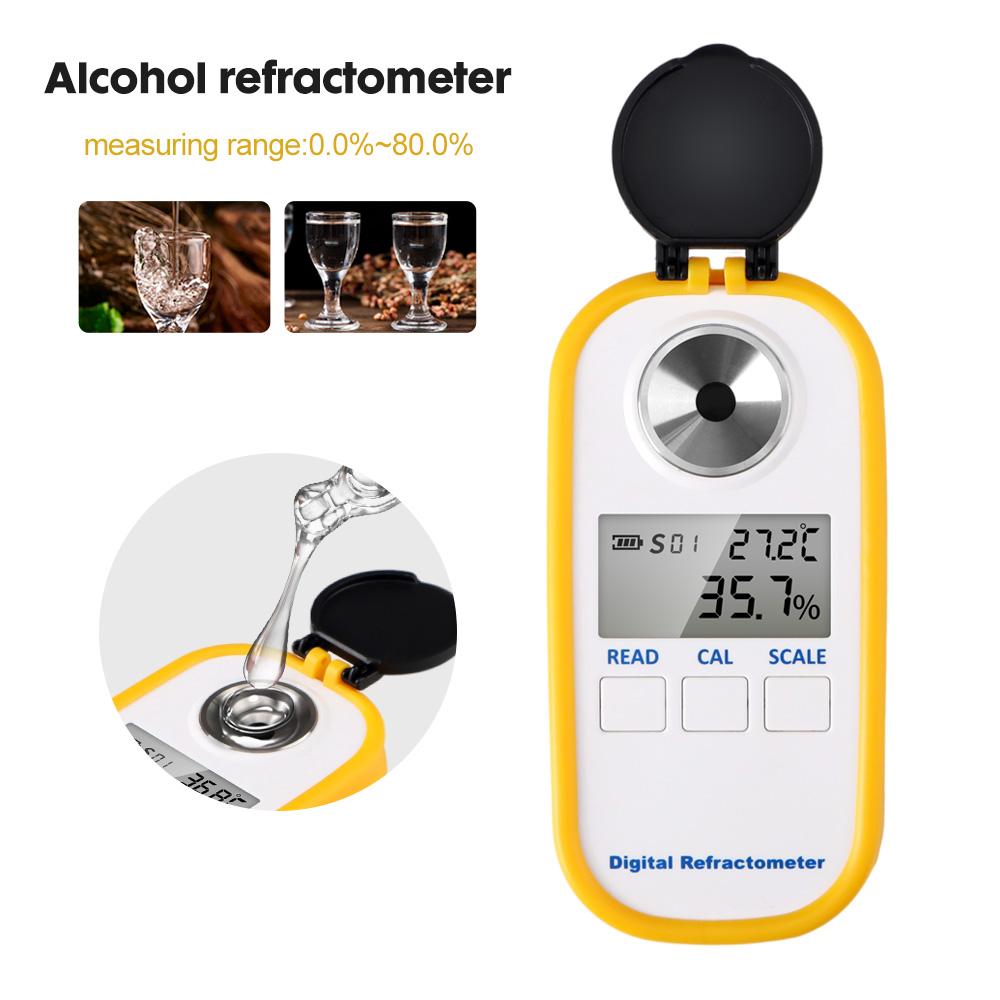 Refractometru Digital Alcool 0-80% Metru Alcool Spirit Afișaj LCD pentru Alcool Spirit 0-50% Bere Vin de Struguri Refractometru