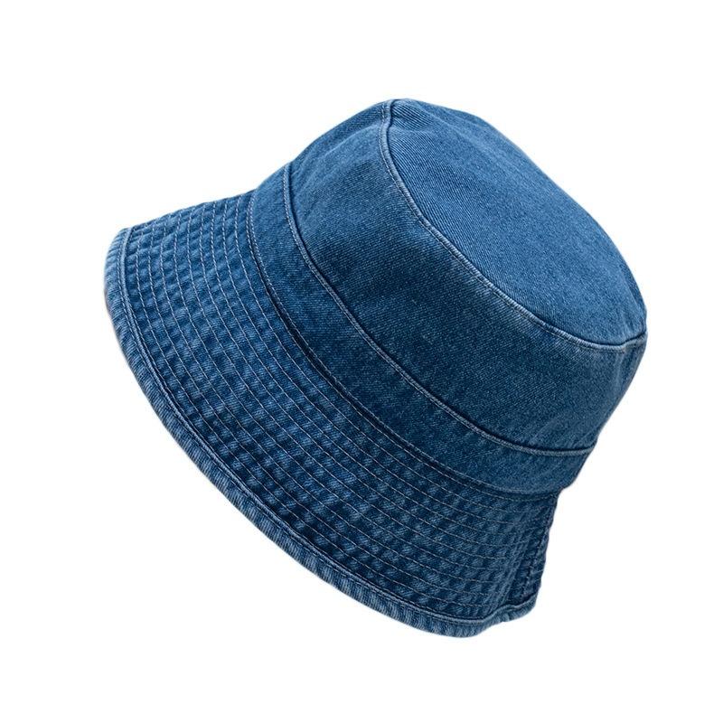 Denim bucket hat ladies trend retro wash basin hat men's summer outdoor sun protection hat