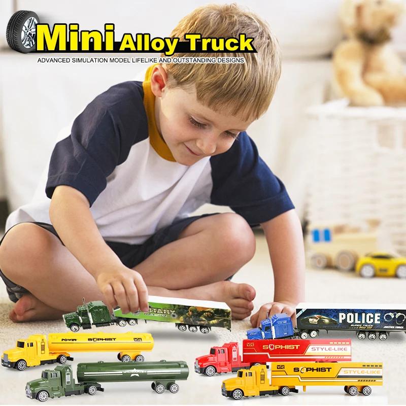 1 Stück Container Öltankwagen Schiebende Legierung LKW Modell Diecast Auto Spielzeug Mehrfarbige Fahrzeuge Spielzeug Pädagogisches Spielzeug für Kinder Geschenk