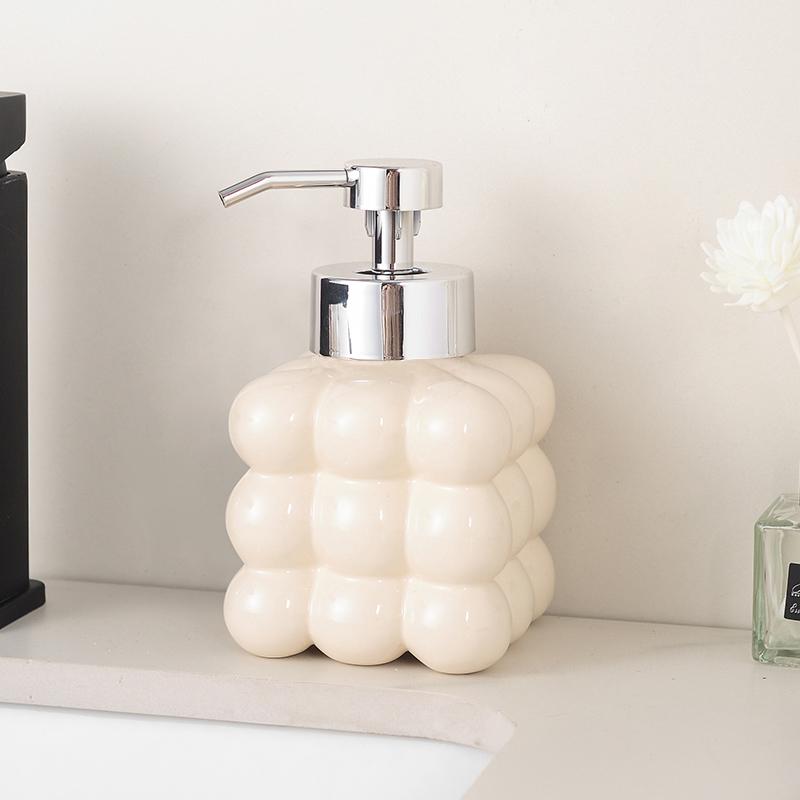Creative Mousse Foam Bottle Hand Sanitizer Shampoo Foam Press Dispenser Ball Ceramic Soap Dispenser Bathroom Accessories Modern