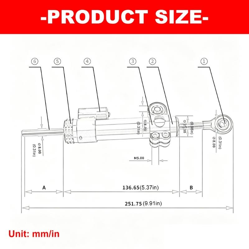 252 Mm Motorcycle Steering Damper Stabilizer with Carbon-Look Sleeve, Inverted Bracket Design for Steadier Front End Feel During Street Use and Road