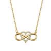 A Romantic and Stylish Silver and Gold Necklace Symbolizing Eternal Love. CZ Lucky Heart Pendant Necklace - A Perfect Gift for Women.
