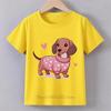 Love Sweater Dog Graphic Print Children Tshirts Summer Boys Girls Casual Fashion Tops Kids Colorful ONeck Short Sleeve Tshirt