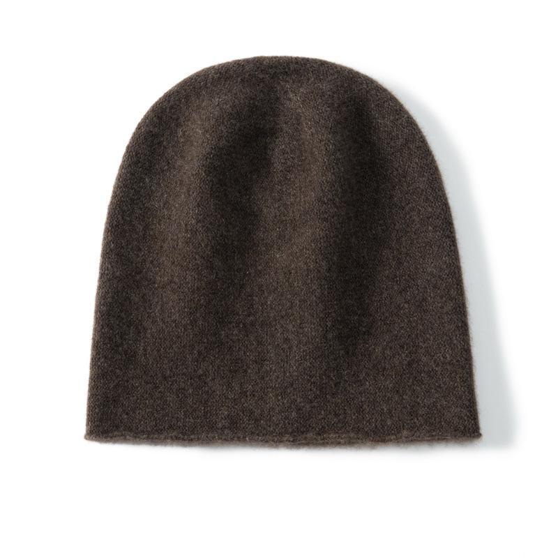 Women's 100% Pure Cashmere Knit Hat - Fashionable, Warm, Versatile, with Ear Protection for Autumn and Winter.