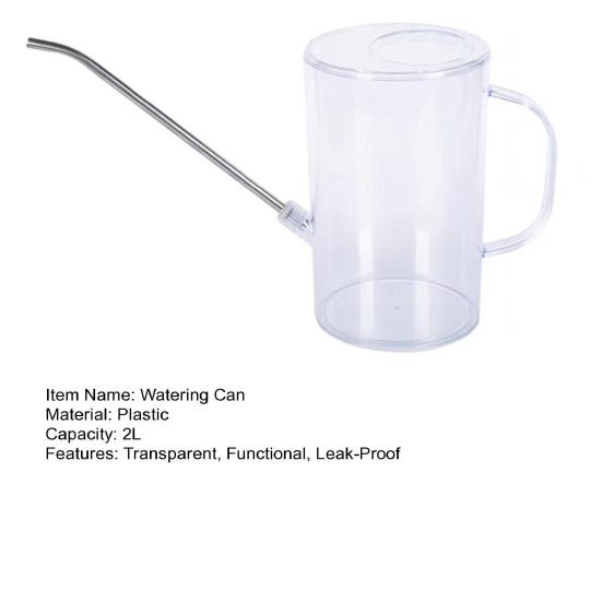 2L Przezroczna konewka ze stali nierdzewnej z długim dzióbkiem Ręczna konewka do podlewania