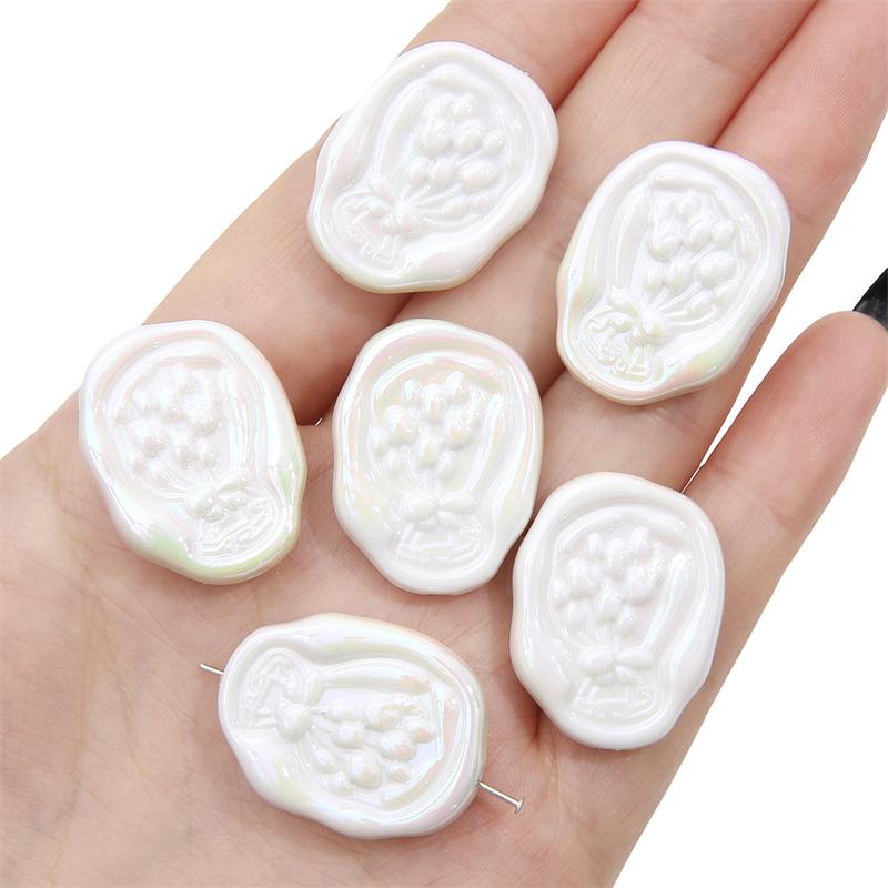 4Pcs Acrylic Tulip Cream Beads for DIY Necklace Bracelet Earring Jewelry Making Accessories