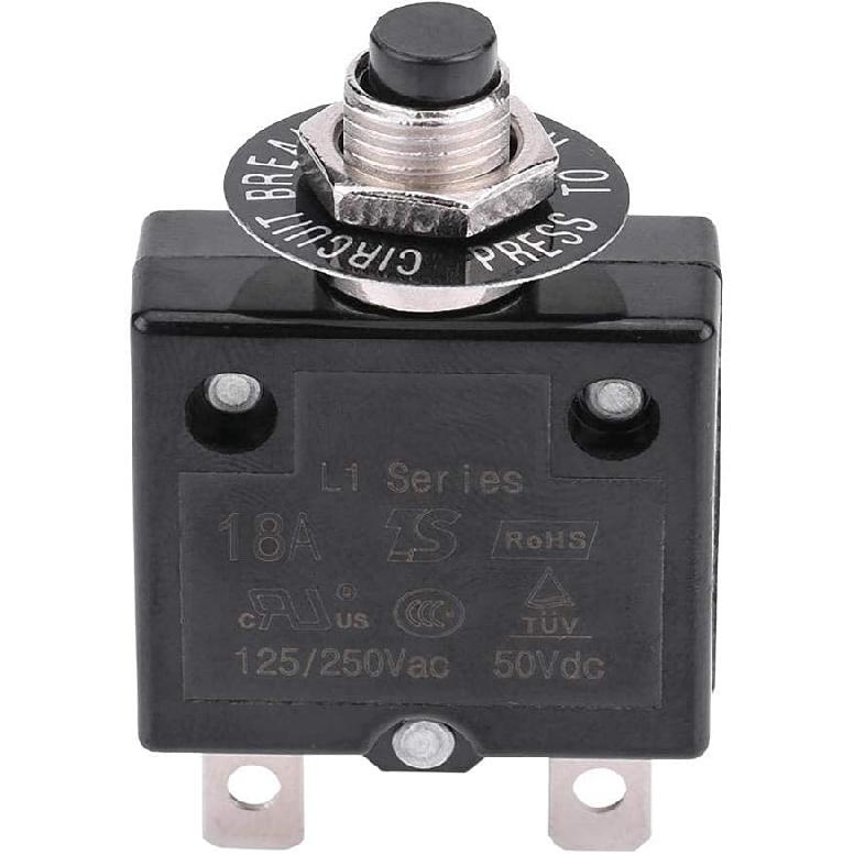 Circuit Breaker, Manual Reset Thermal Switch Circuit Breaker Over Current Overload Protector (18A)