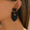 2025 New Style Women's Earrings Niche Black Love Design Versatile High-end Stud Earrings Women's Fashion