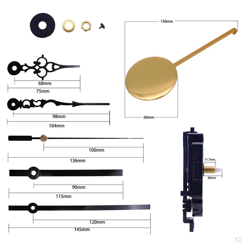 1 Uhrwerk Reparaturset Zubehör Metallteile Einfache Installation Geeignet für DIY Wand