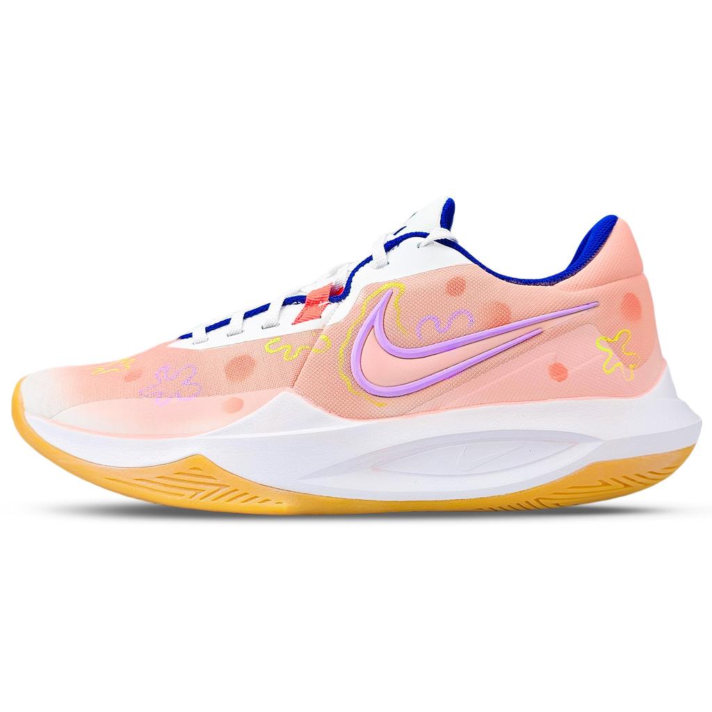 Nike Precision 6 Abrasion Resistant Low top Basketball Shoes Men's Pink Yellow HV1796-141(team1053-CBOX)
