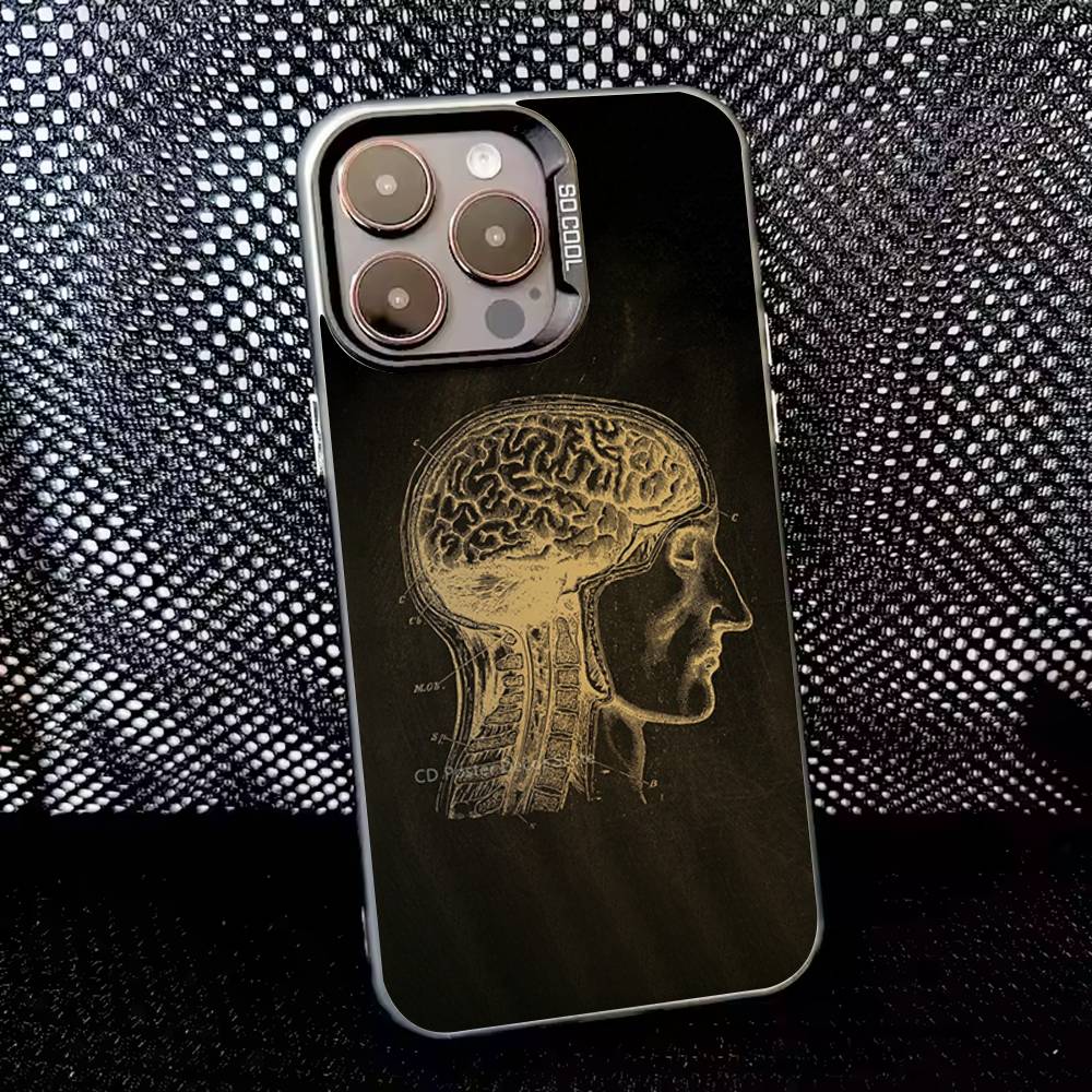 

Anatomy Skeleton Phone Case For iPhone 16,15,14,13,12,11,8,7,Pro,Max,Plus,Mini,XS,SE Anti Fall Black Matte Hard iPhone15