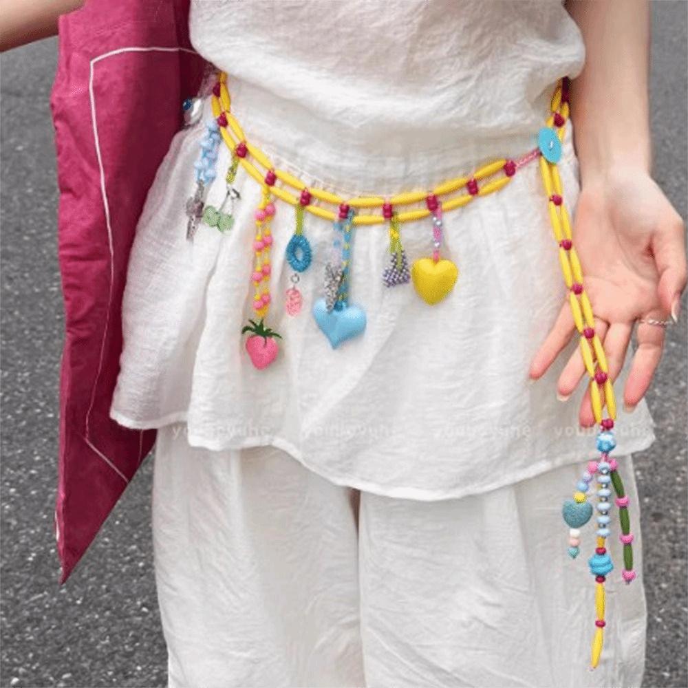 Adjustable Beaded Waist Chain Colorful Beads Body Jewelry New Adjustable Belly Chain Women