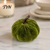 Velvet Stuffed Pumpkin Small Artificial Decoration, Fall Thanksgiving Soft Seasonal Floral Scene Accents Ornament, Autumn Harvest Tabletop Centerpiece