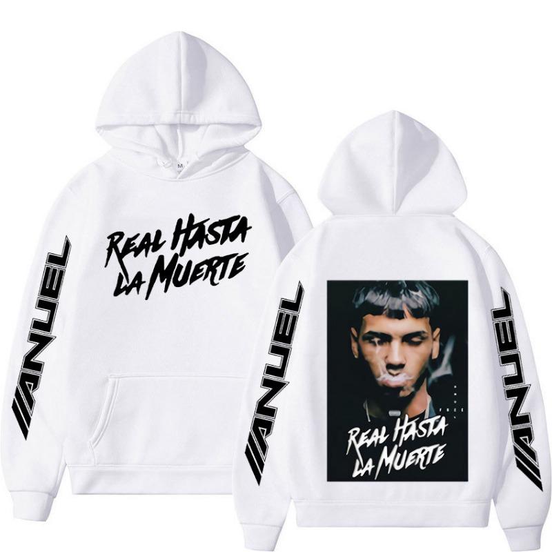 Rapper Anuel Pullover Real Hasta La Muerte print Autumn fleece hoodie Regular Long Sleeve clothes Fashion Streetwear Sportwear