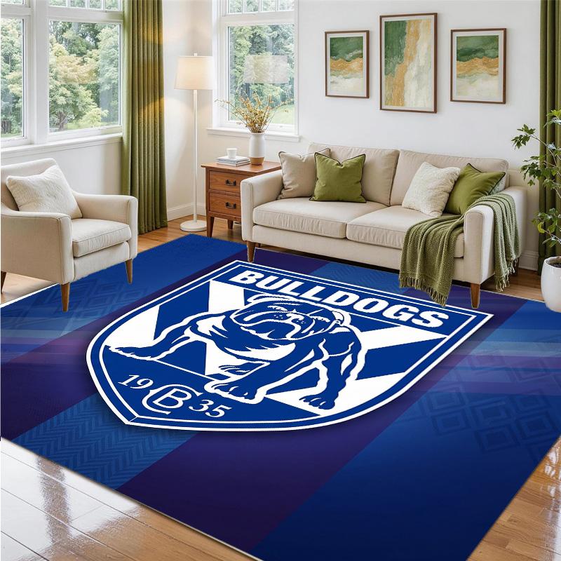 Canterbury-Bankstown Bulldogs Design Crystal Velvet Rug Soft Decorative Mat for Bedroom Entrance
