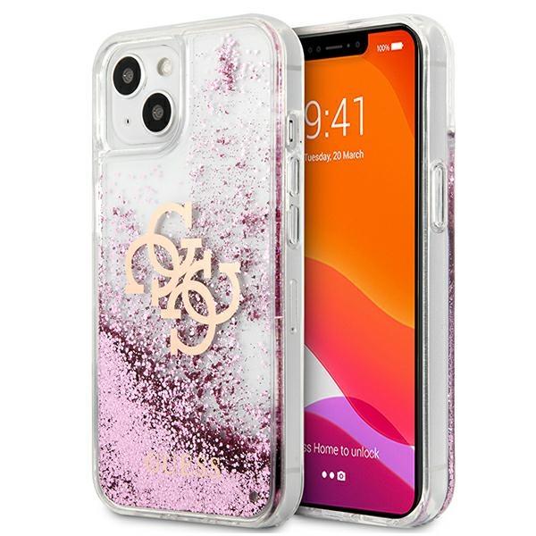 Guess Guhcp13Slg4Gpi iPhone 13 Mini 5,4Růžový/Pink Pevný obal 4G Velký tekutý třpyt