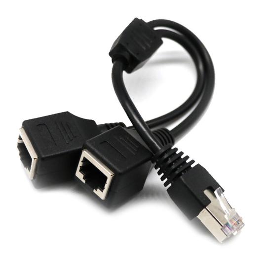 RJ45 Male To Internet Adapter Cable 2 Female 2-in-1 Plug and Play Copper