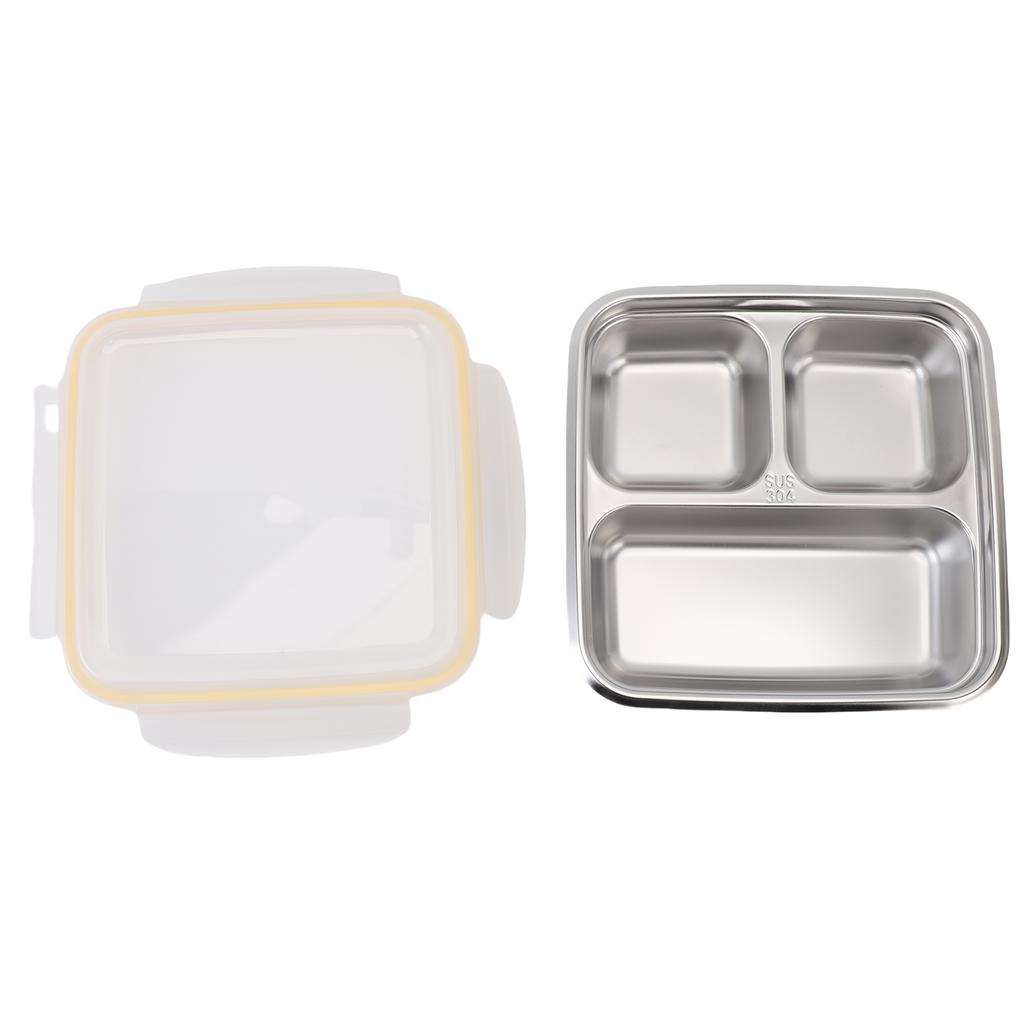 Outdoor Picnic Stainless Steel Food Container 1200m Capacity Lunch Box with Divided Compartments
