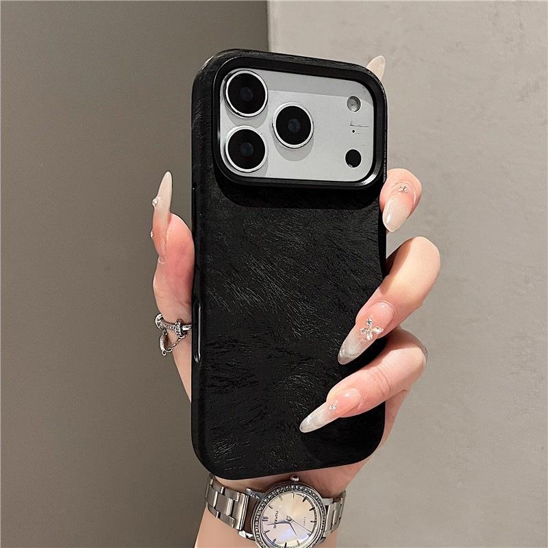 

iPhone 17 Hard Case: Large Hole, Metal Magnetic Suction, Velvet Snow Mountain Pattern, Skin-Feel, Drop-Proof, 16 Pro Max. 15