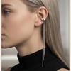 Women's Fringe Earrings  No Piercing Required  Long Chain Earrings for Women  Stainless Steel Clip-On Earrings