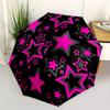1pc Neon Star Print Automatic Folding Umbrella, Portable & Foldable Design with 8 Ribs, Casual Outdoor Accessory yy250729047