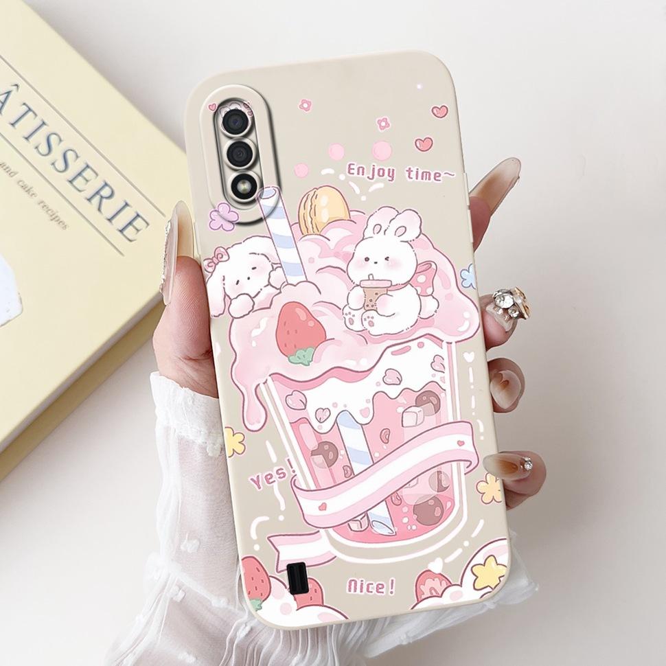 For Samsung Galaxy A01 Case Fashion Flower Painted Cover Soft TPU Matte Phone Case for Samsung A01 GalaxyA01 SM-A015F TPU