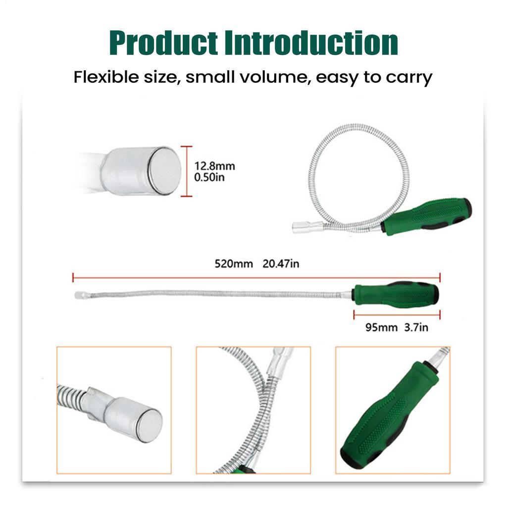 Strong Magnetic Pick Up Tool Flexible Magnet Spring Grip Grabber Hand Tools for Picking Up Nut Bolt Adjustable Pickup Rod Stick