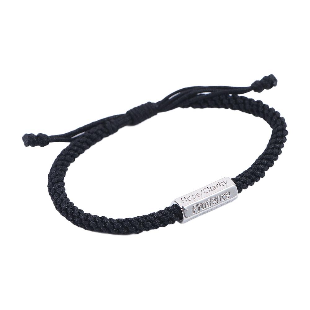 Copper Letters Seven Virtues Braided Hand Rope Men Bracelets Jewelry Gift Korean Style Wristband