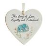 Elephant Friendship Heart Ornament Acrylic Heart-Shaped Sea Glass Friendship Decor Sea Glass Art Christmas