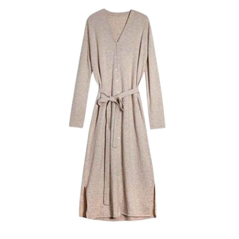 Sweater long skirt high-end light luxury celebrity with coat knitted dress women's new autumn and winter models
