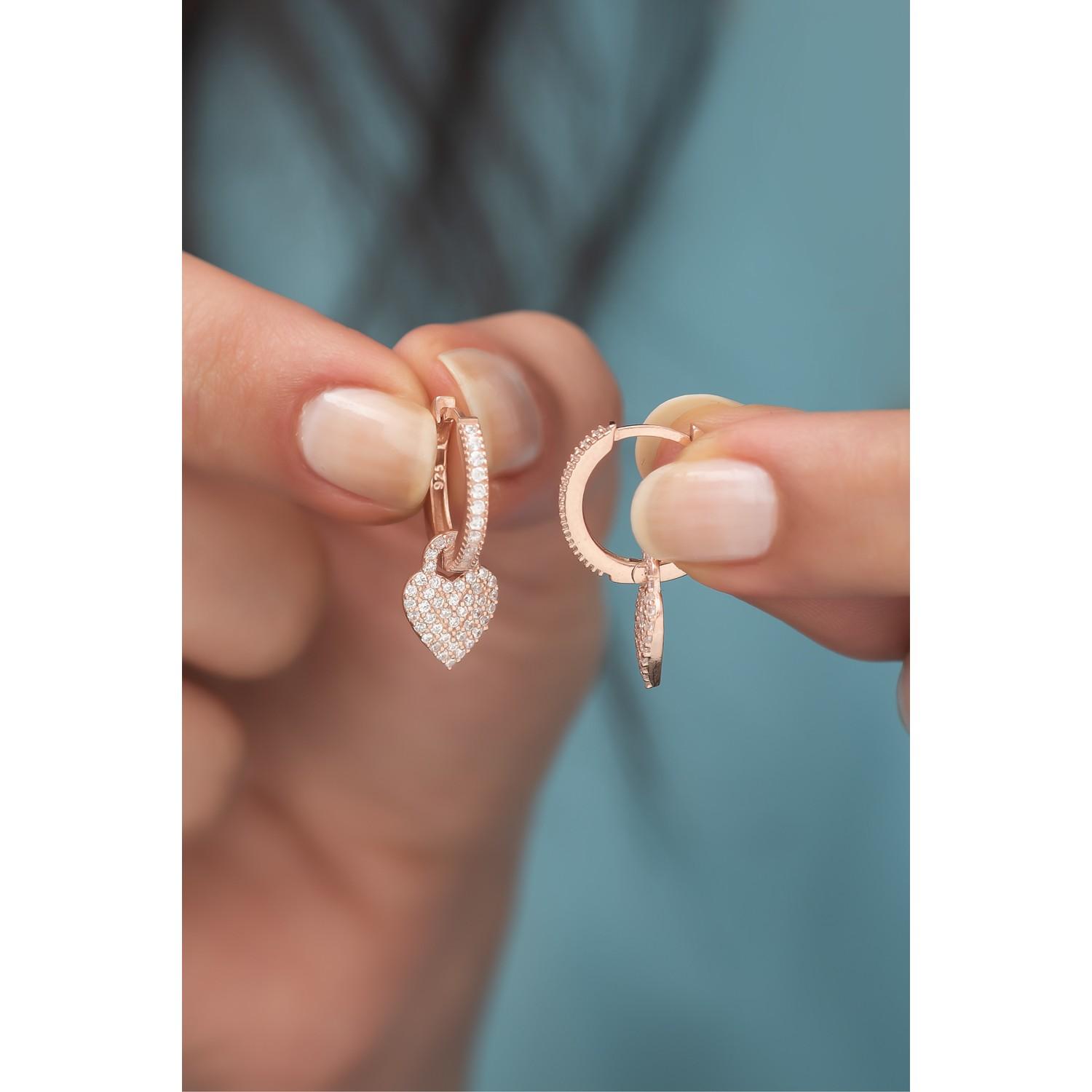 

Серьги-сердечки из циркона из стерлингового серебра 925 пробы