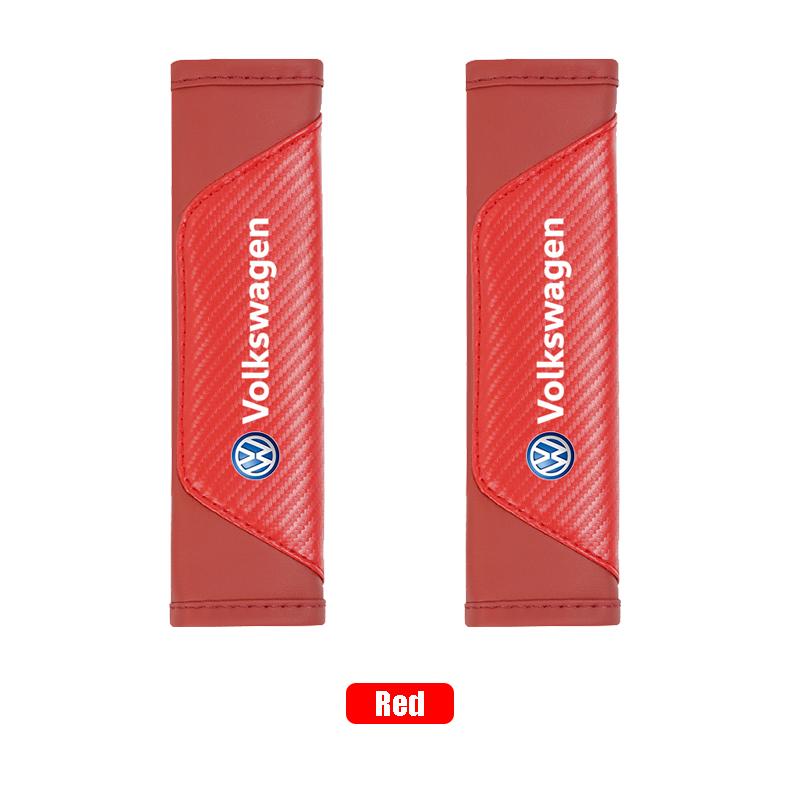 2pcs Car Seat Belt Cover Leather Shoulder Pad Accessories Valve Cap For VW Golf Amarok T5 Phaeton Teramont ID3 Tiguan T-Cross P 12RYH