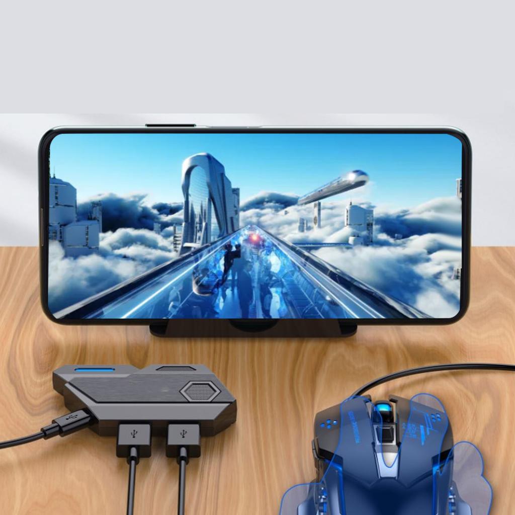 Gaming Keyboard Mouse Converter Combo 4 In 1 Single Hand Mobile Game Keyboard Mouse Adapter Phone Ho