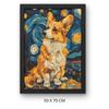 Obraz Do Malowania Po Numerach Z Ramą Corgi Pod Gwiazdami 50X70 Cm
