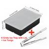 Big Square Ice Cube Tray 4/6/8 Grid Food Grade Silicone Ice Mold with Ice Tongs Stackable for Whiskey Cocktail Bar Pub DIY Maker