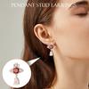 Saturn Water Drop Pendant & Screw Earrings With Eight Hearts And Eight Arrows Design, High-End Titanium Steel Cartilage Earrings For Girls