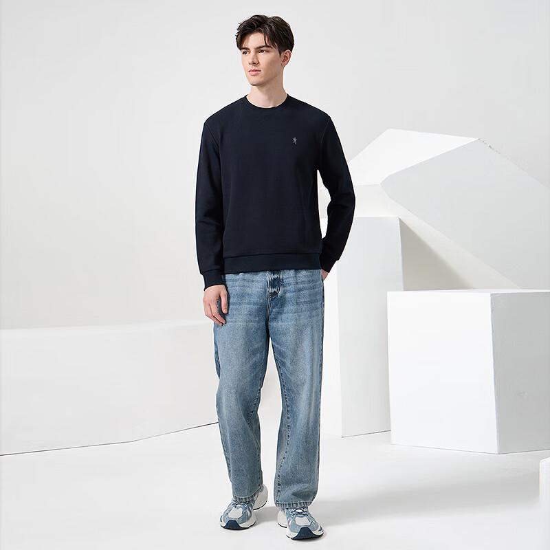 Pánská ležérní mikina s kulatým výstřihem a vaflovým úpletem Tanec s vlky