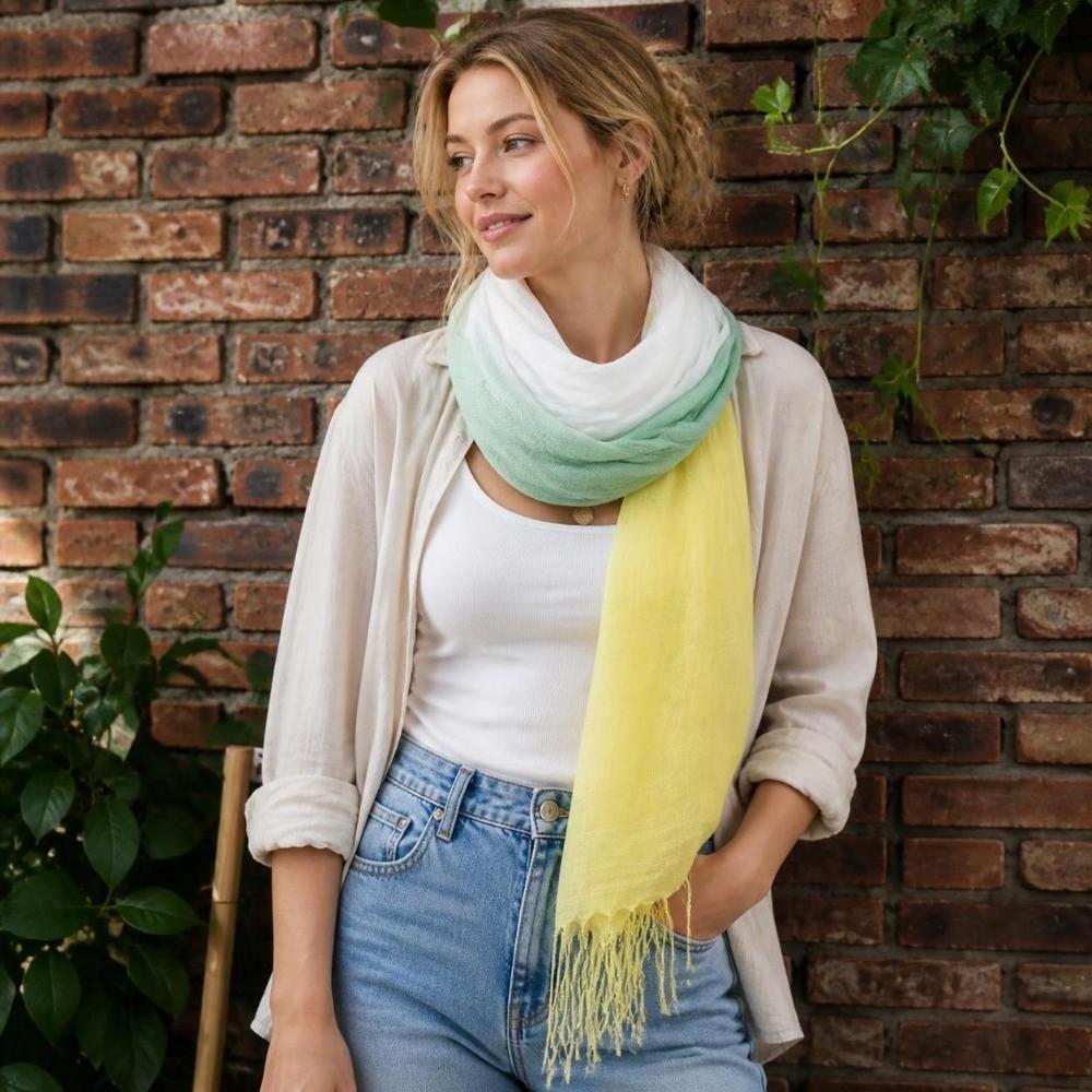 Lightweight Pure Linen Scarf Sun Protection Shawl Wrap Pure Neck Scarf  Daily Wear