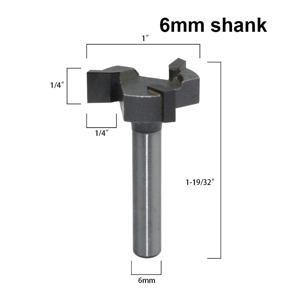 6mm 1/4 Shank Router Bit T-Slot Slotting Cutter New Hole Opener  Woodworking