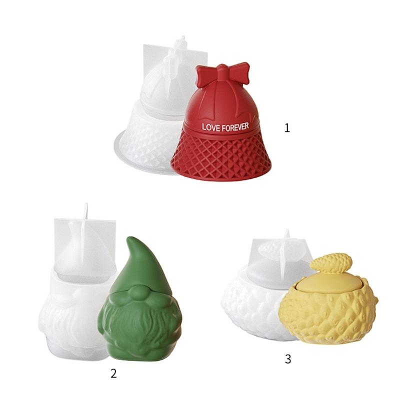 Christmas Resin Mold with Lid Candle Jar Silicone Mould Jewelry Display Storage Box Molds DIYs Epoxy Resin Casting Mould