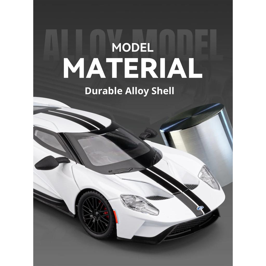 Large 1/24 Ford GT Car Model Alloy Simulation Supercar Collection Ornaments Children's Toy Car Boy Holiday Gift